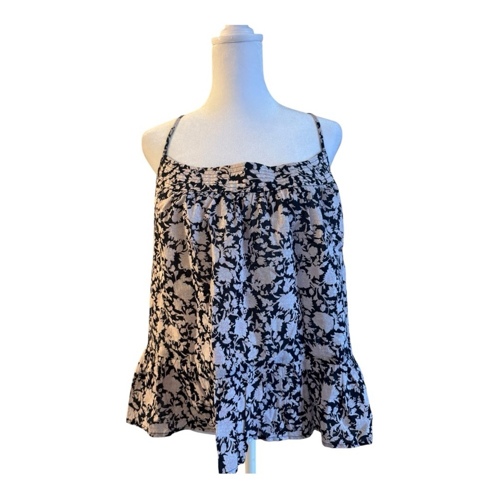 J.Crew Floral Black Flowy Cami Tank Top Size Small Re-Imagined Collection